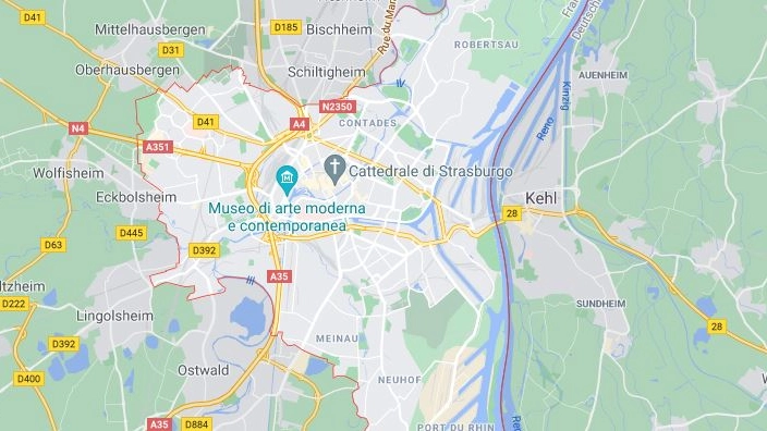 Forte terremoto a Strasburgo (Google Maps)