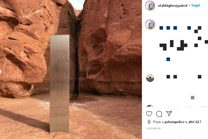 Il misterioso monolite di metallo trovato nel deserto dello Utah 