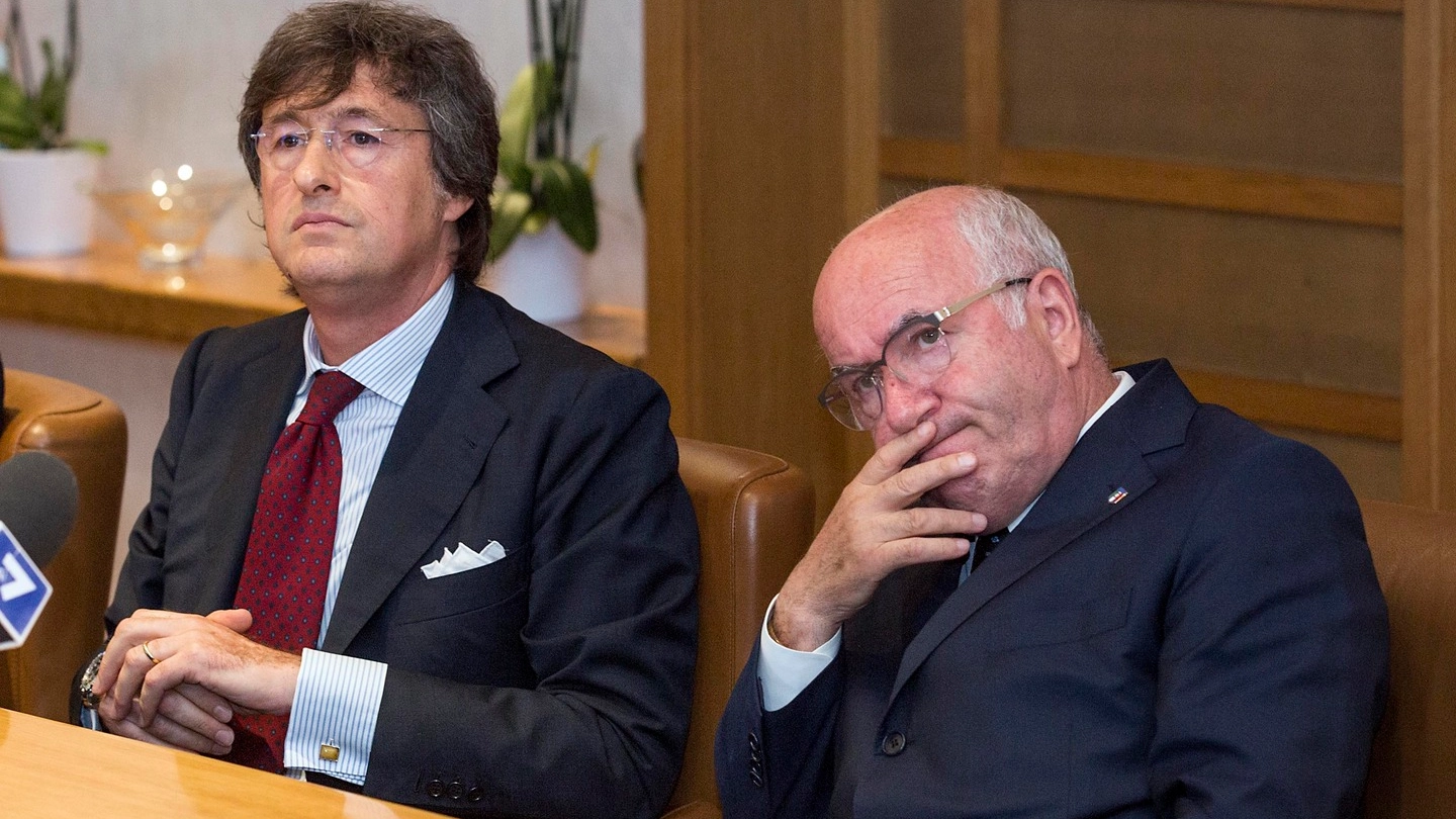 Il presidente Tavecchio con il procuratore federale Palazzi (Lapresse)