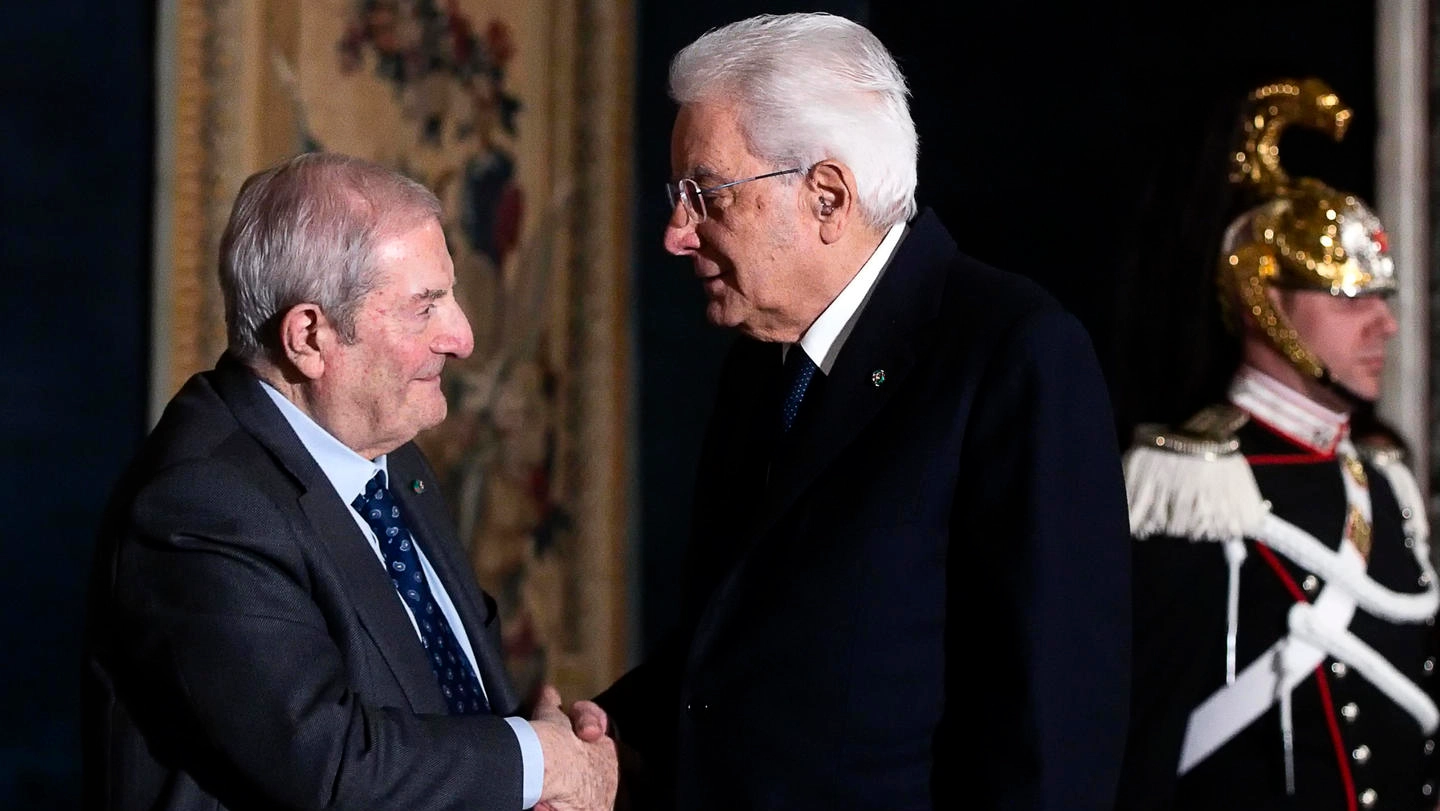 Il professor Barbera con il presidente della Repubblica, Sergio Mattarella, 82 anni, mercoledì scorso al Quirinale