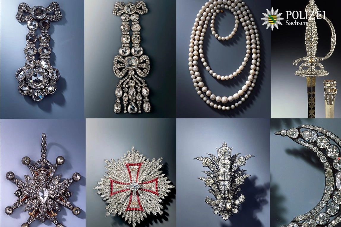 Alcuni dei gioielli rubati a Dresda pubblicati dalla polizia