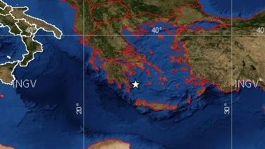 Terremoto di magnitudo 5.8 vicino all'isola di Milos, Grecia (da sito ingv)
