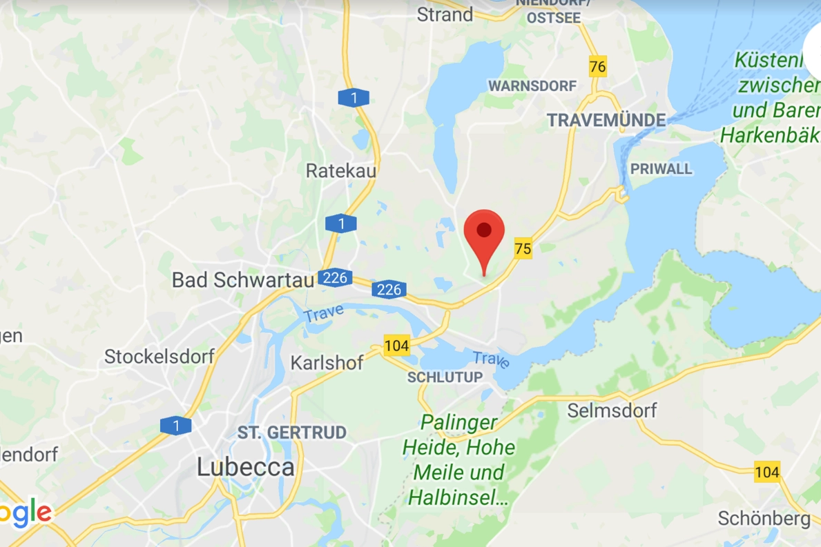 Mappa Kucknitz, Lubecca, Germania (Google Maps)