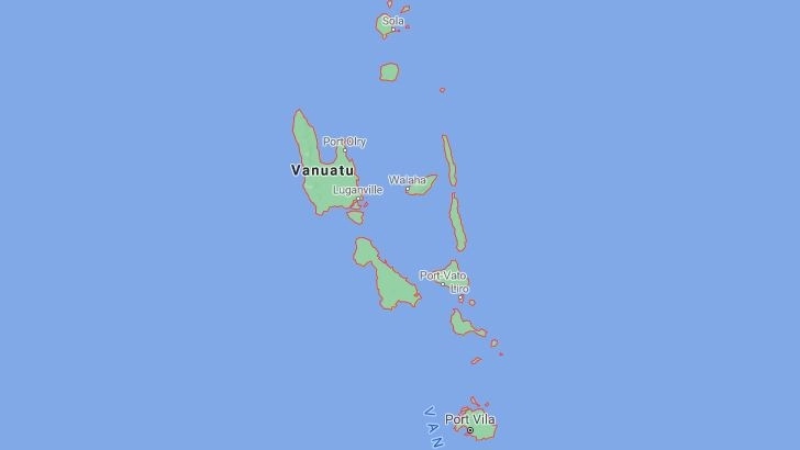 Vanuatu, teatro di un forte terremoto (Google Maps)
