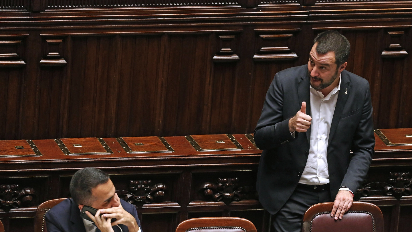 Matteo Salvini in Parlamento (ImagoE)