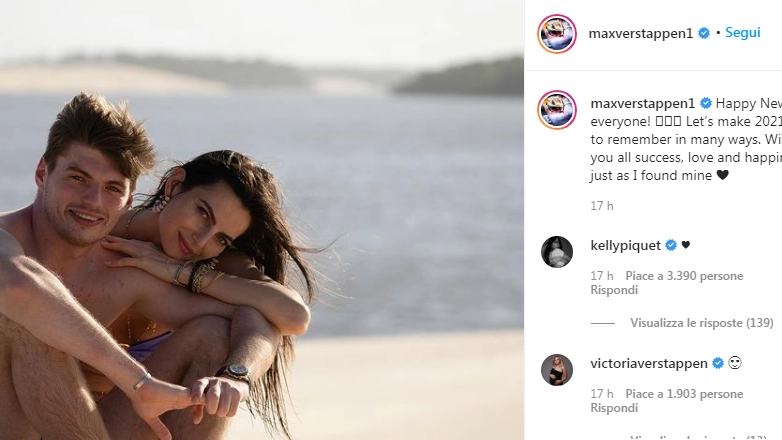 Max Verstappen e Kelly Piquet (Instagram)