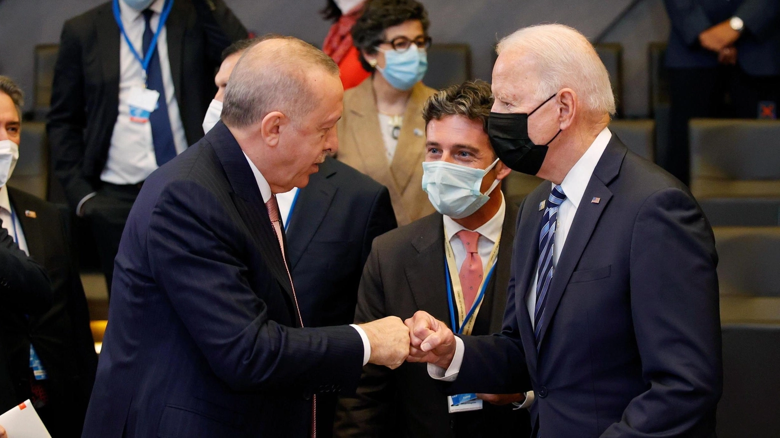 Il presidente degli Stati Uniti, Joe Biden, insieme al presidente turco Erdogan