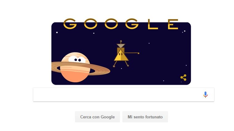 Il doodle di Google dedicato alla sonda Cassini
