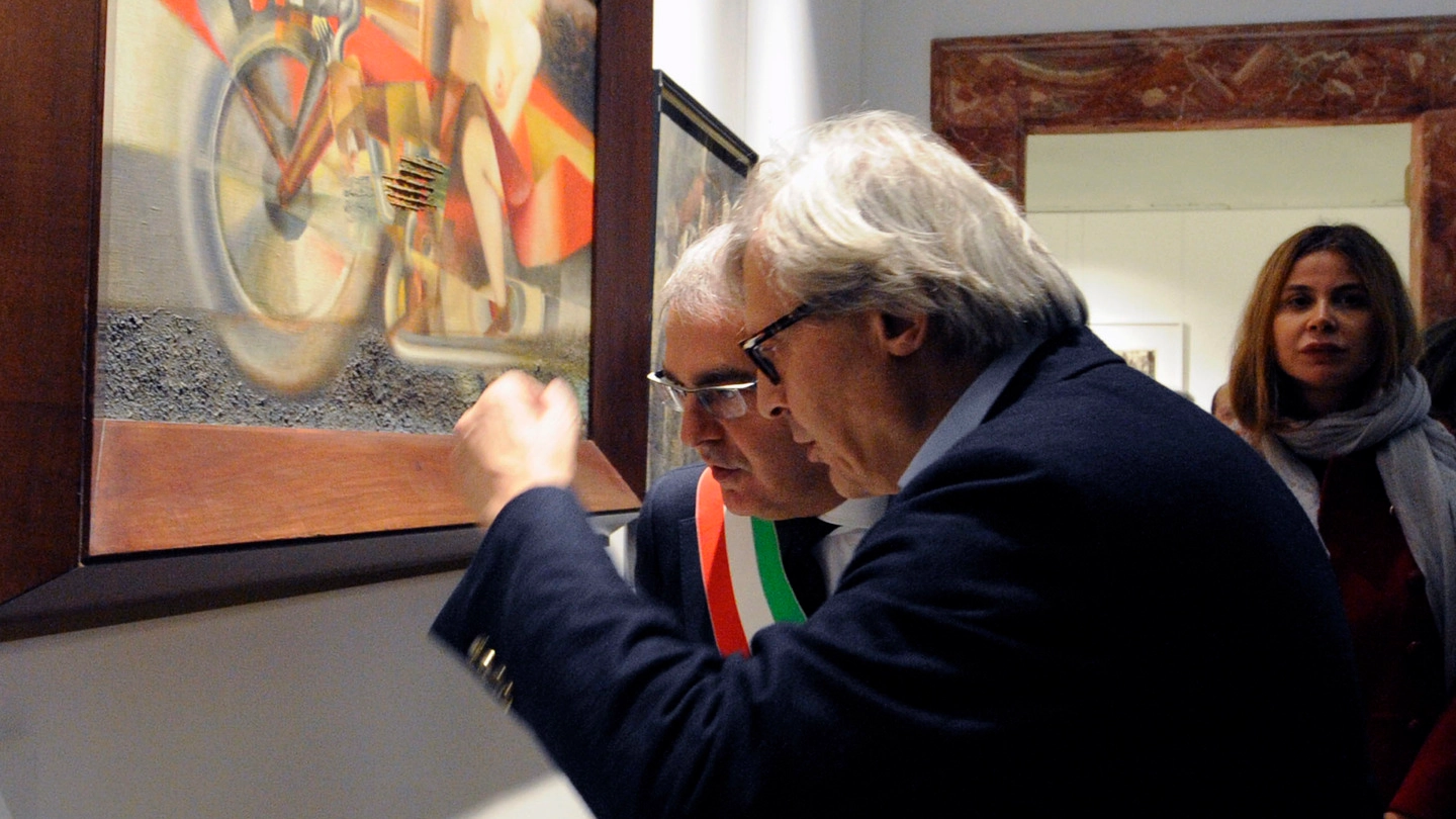 Vittorio Sgarbi con il sindaco Carancini (foto Calavita)