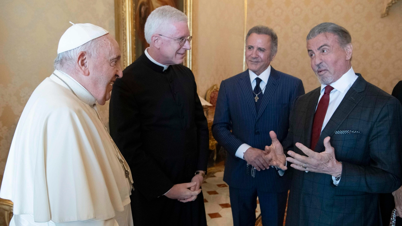 Papa Francesco con Sylvester Stallone