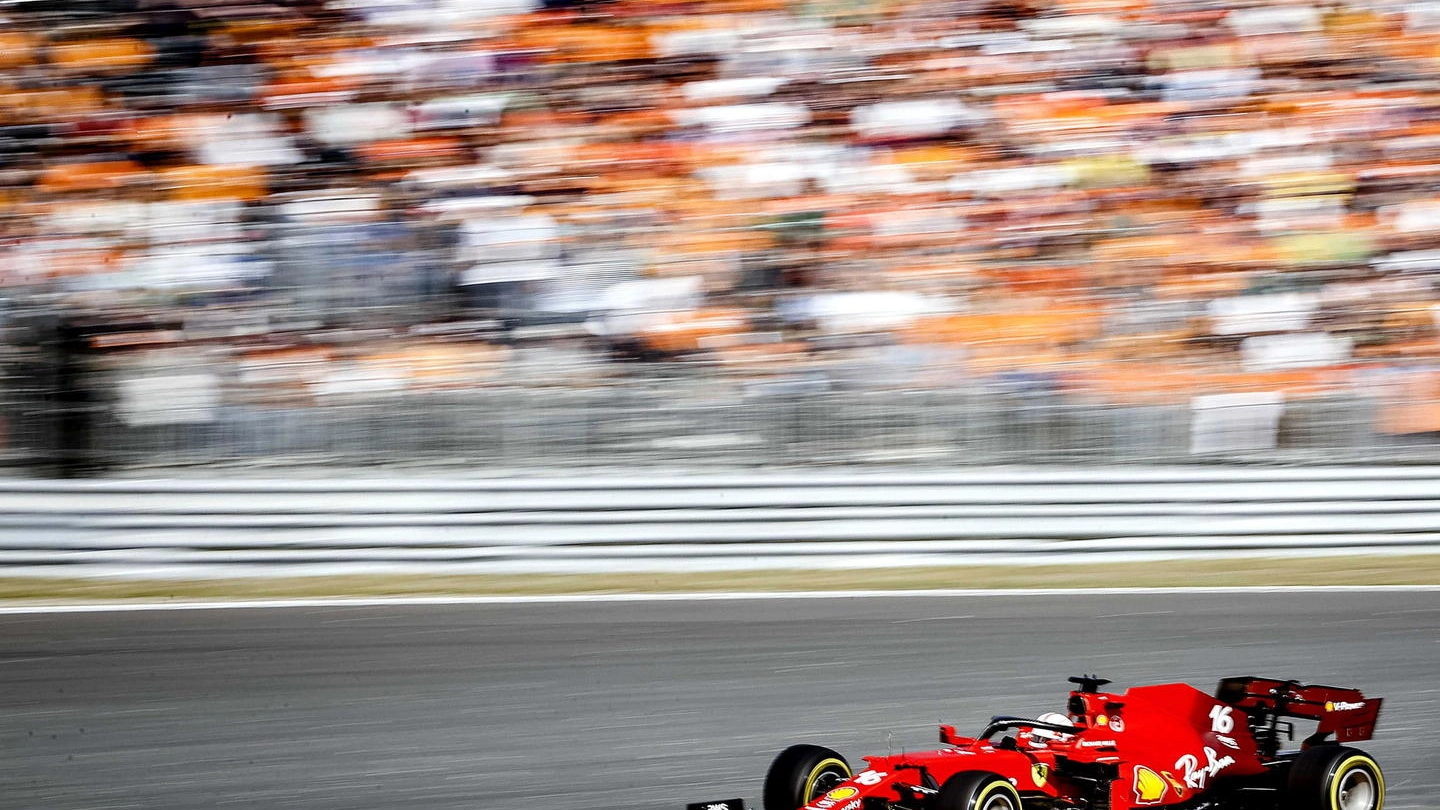 Charles Leclerc su Ferrari primo nelle FP2 del Gp d'Olanda (Ansa)