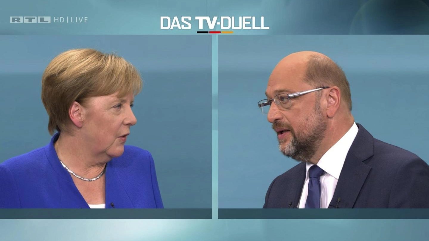 Duello tv Merkel-Schulz (Ansa)