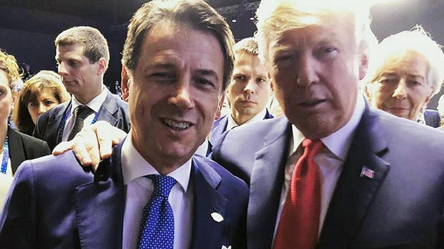 Conte posta su Instagram una foto con Trump al G20 (Ansa)