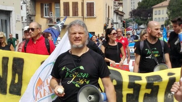 Un momento della manifestazione a Trento