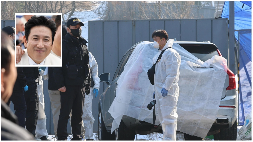 L'auto in un cui è stato rinvenuto il corpo dell'attore sudcoreano Lee Sun-kyun (Ansa)