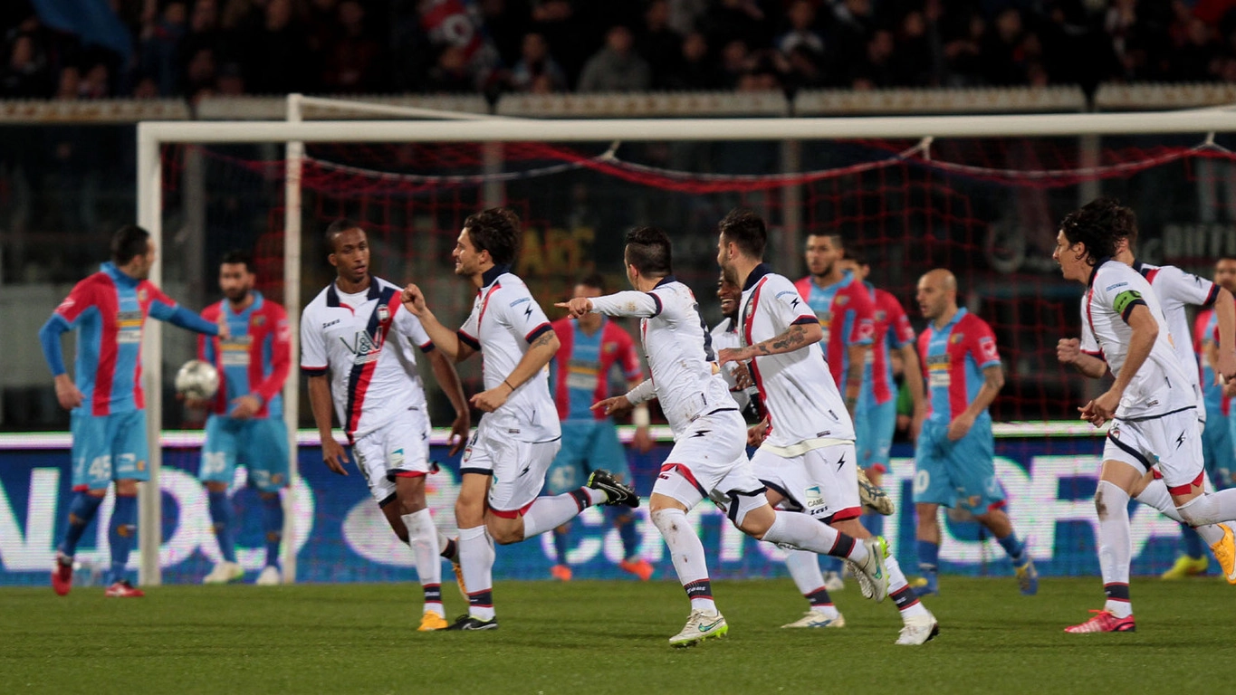 Torregrossa esulta dopo il gol al Catania (Lapresse)
