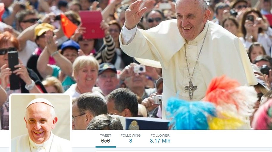 La pagina Twitter del Papa (da twitter)
