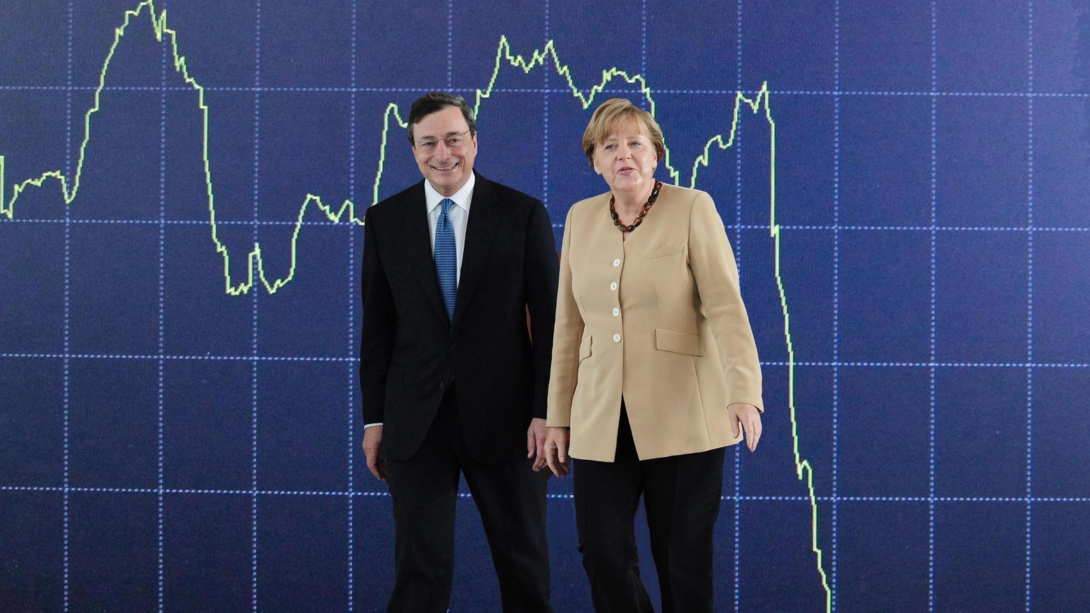 Angela Merkel e Mario Draghi (Ansa)