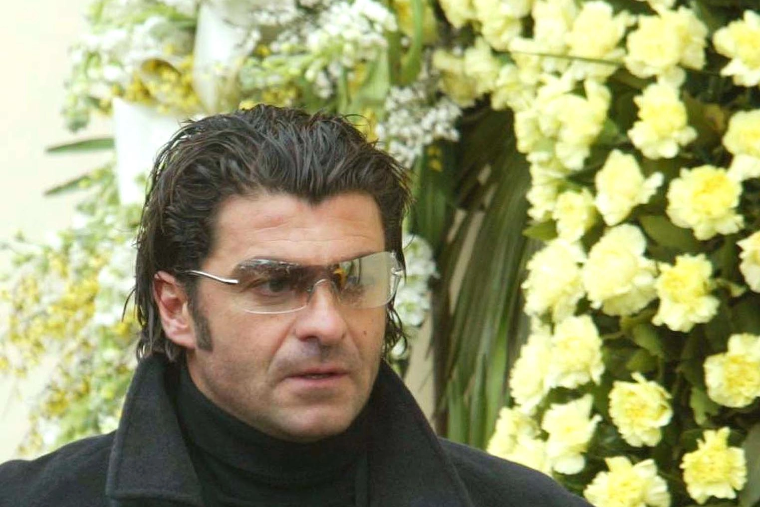 Alberto Tomba ai funerali di Marco Pantani (Ansa)