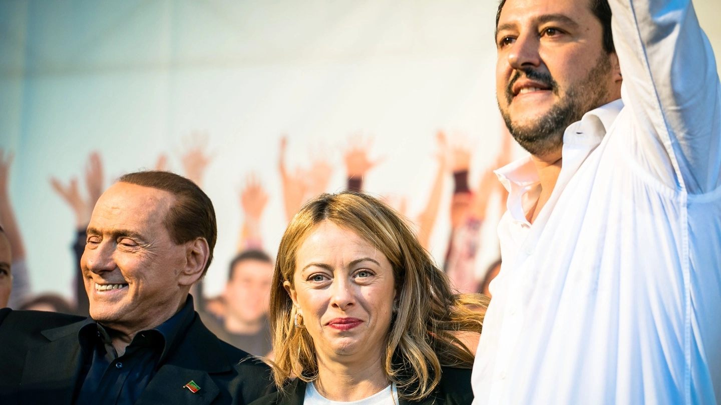 Silvio Berlusconi, Giorgia Meloni, Matteo Salvini (Lapresse)