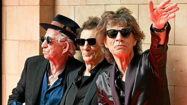 I Rolling Stones: Mick Jagger, Keith Richards e Ronnie Wood