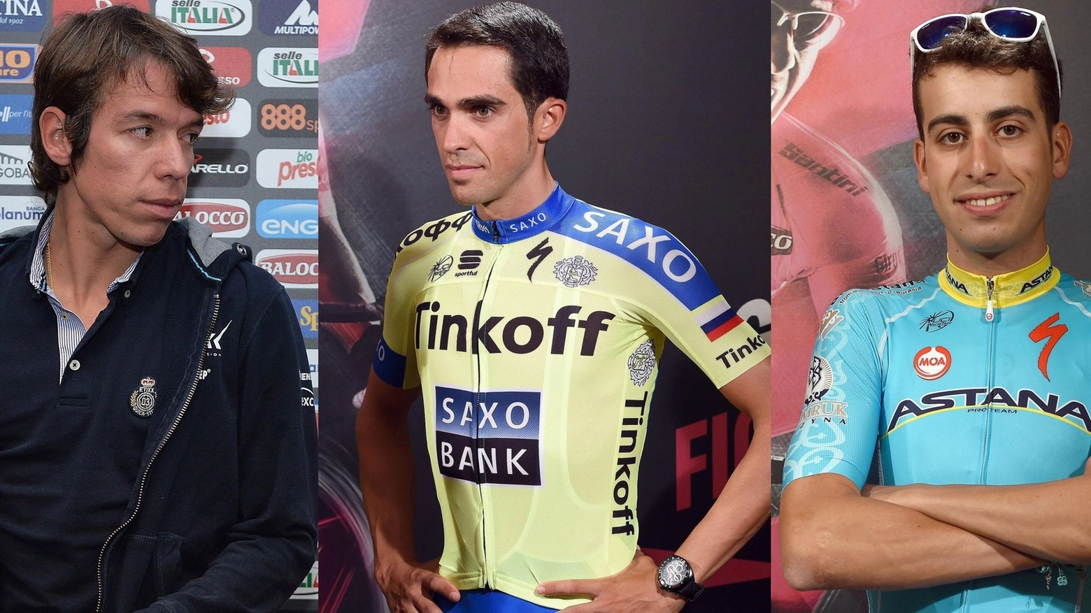 Rigoberto Uran, Alberto Contador e Fabio Aru (combo)
