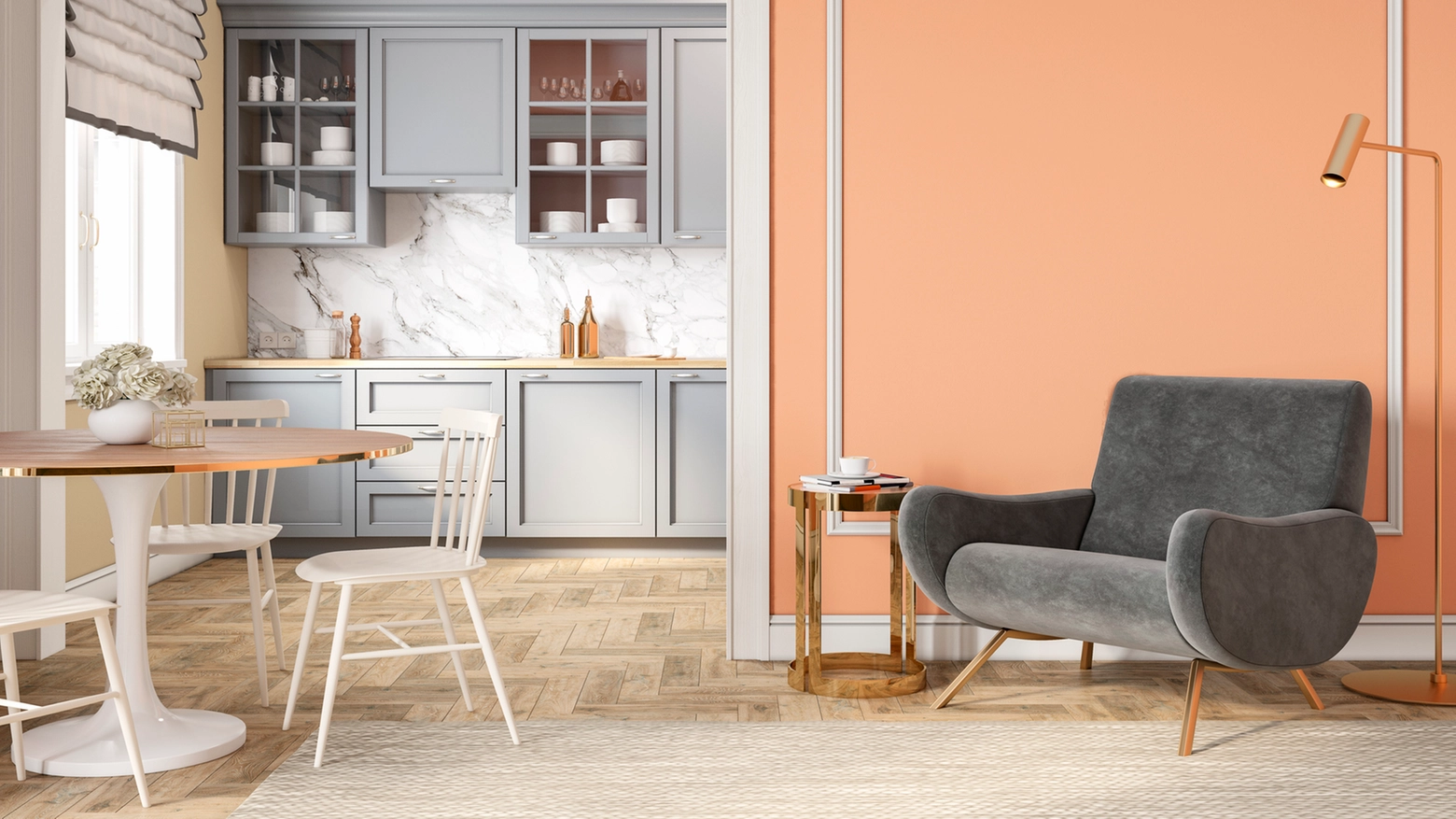 Peach Fuzz interior design (iStock Photo)