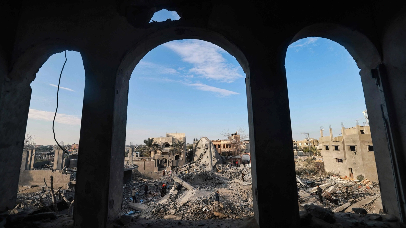 Striscia di Gaza, macerie dopo i bombardamenti
