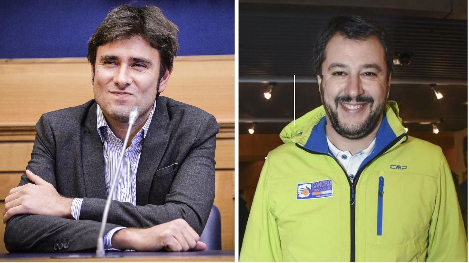 Di Battista (M5s) e Salvini (Lega)