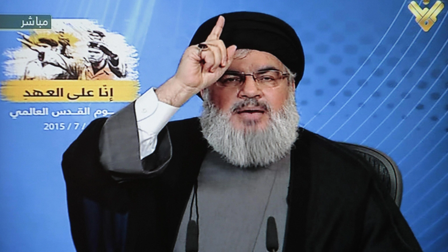 Lo sceicco Sayyed Hassan Nasrallah, leader Hezbollah (Ansa)