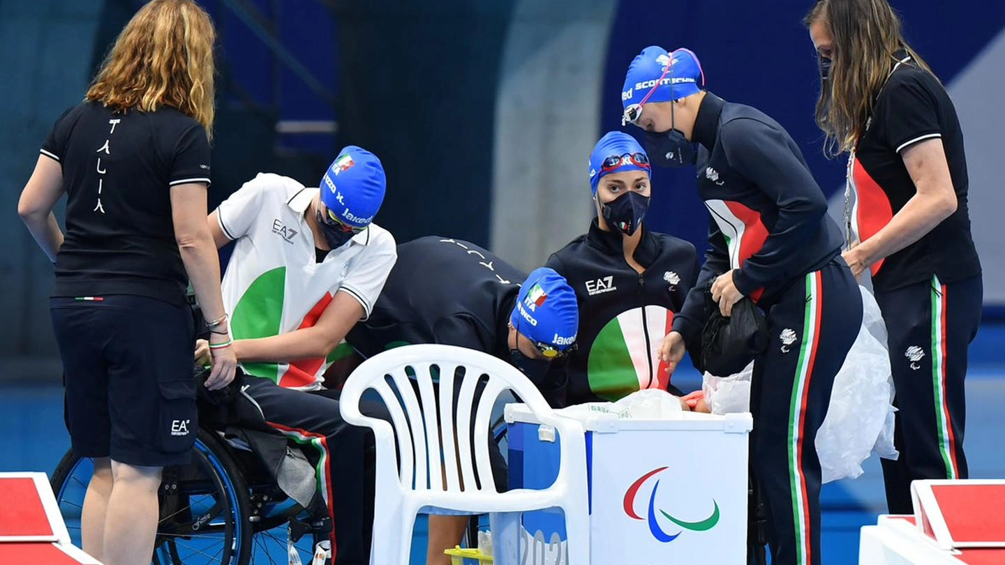 Le nuotatrici paralimpiche dell'Italia (Ansa)