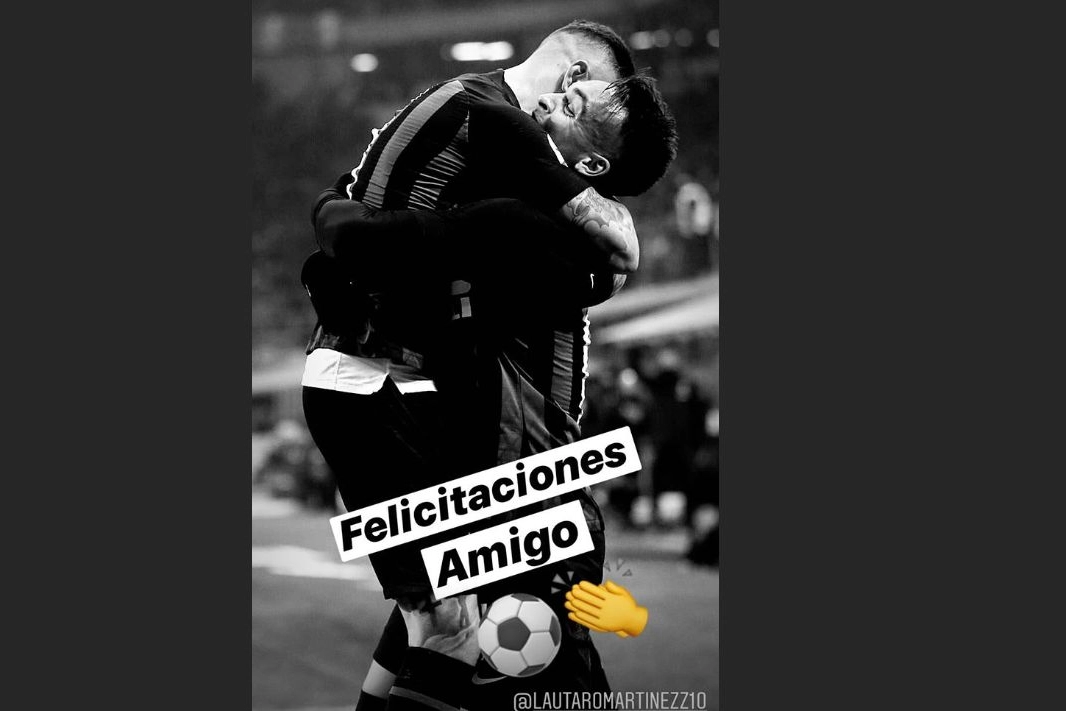 Icardi e Lautaro Martinez abbracciati, foto su Stories Instagram di Icardi