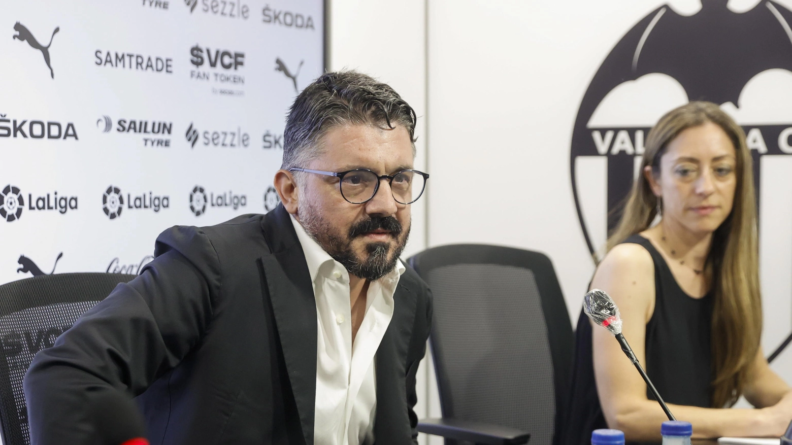 Gattuso durante la conferenza stampa di presentazione come nuovo tecnico del Valencia
