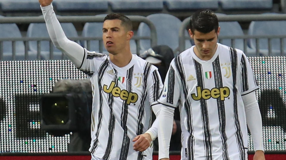 Cristiano Ronaldo, protagonista a Cagliari di una tripletta (Ansa)