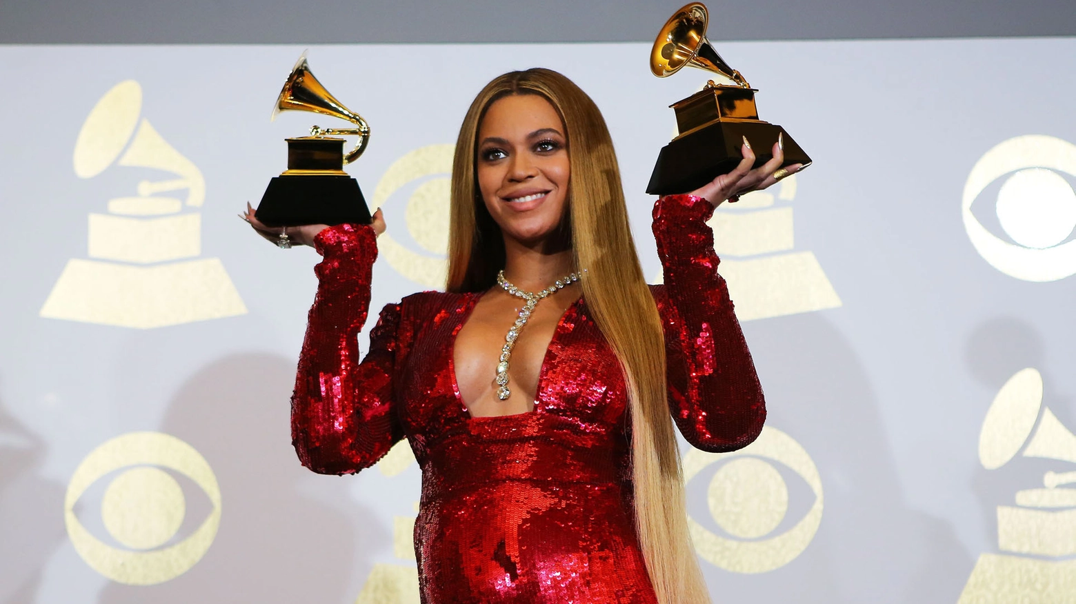 Beyoncé ai Grammy dello scorso febbraio (Lapresse)