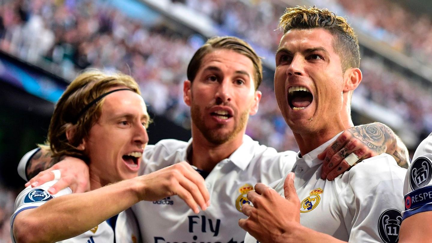 Real Madrid-Atletico Madrid, Ronaldo esulta dopo il gol (Afp)