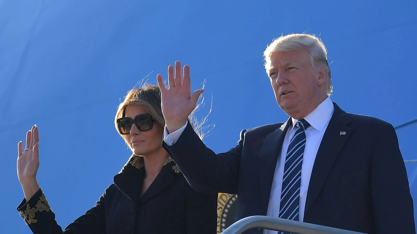 Donald e Melania Trump a Roma (Afp)