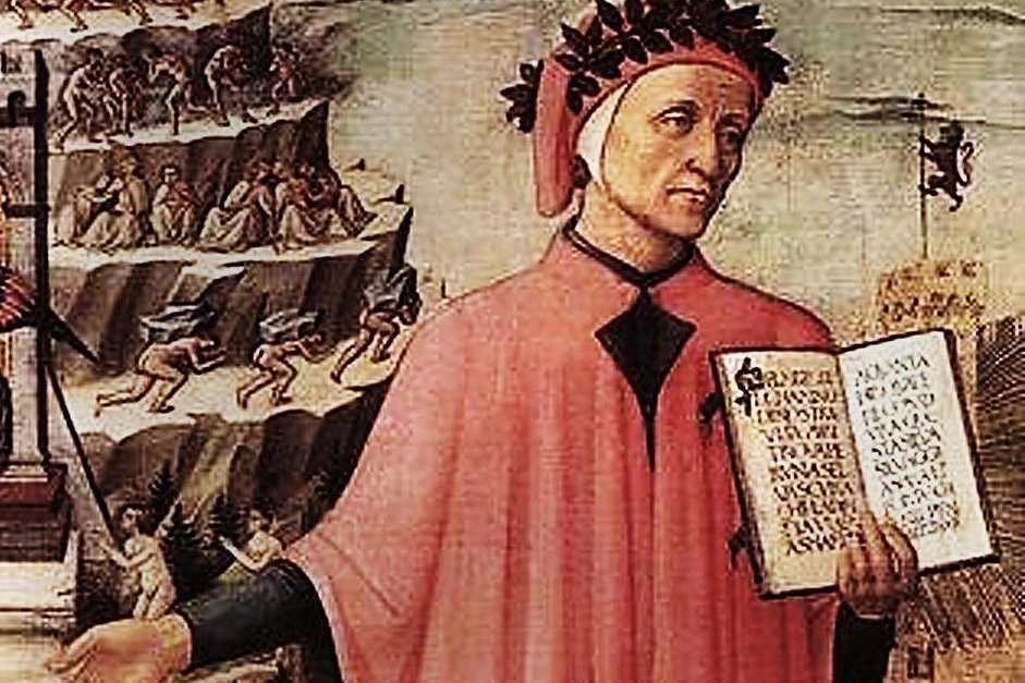 Dante con la Divina Commedia