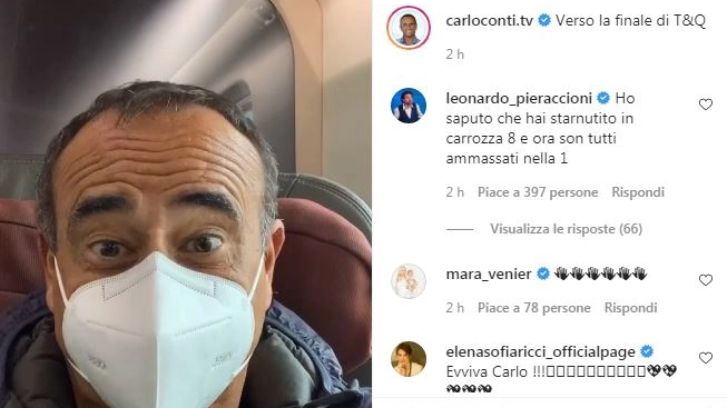 Carlo Conti, video su Instagram
