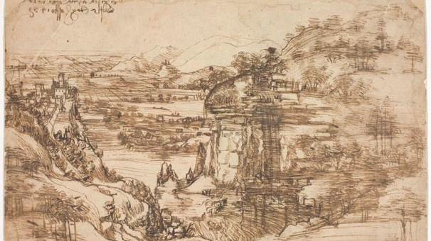 IL “PAESAGGIO” Primo disegno giovanile di Leonardo.