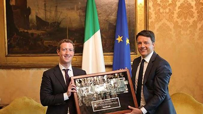 Renzi incontra Zuckerberg a P. Chigi