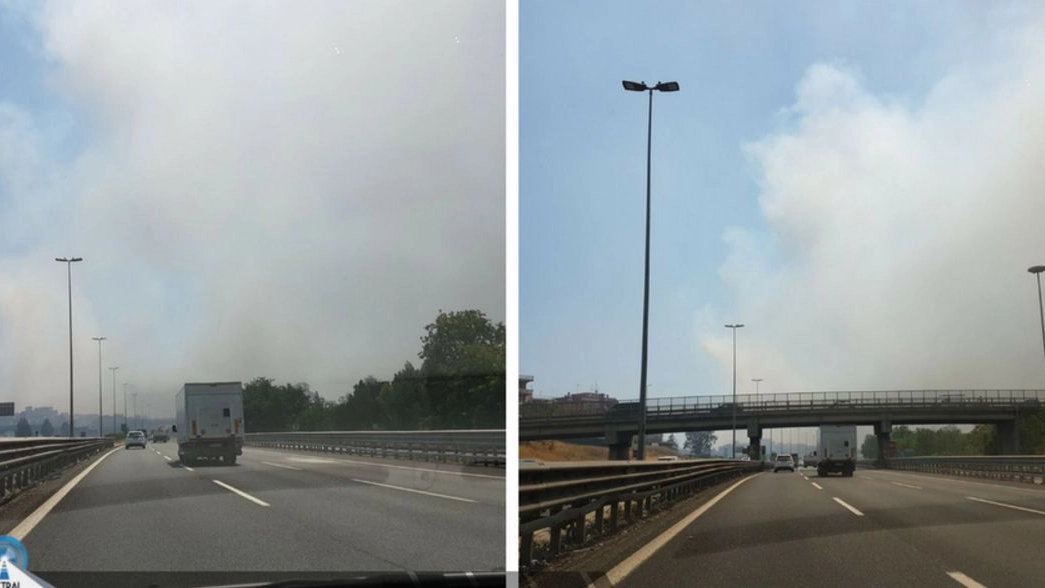 A1, fumo sulla diramazione Roma Nord (Twitter @astralmobilita)