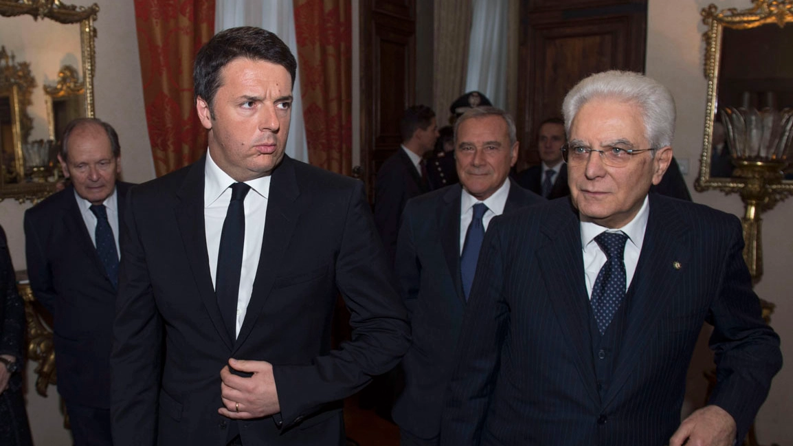 Matteo Renzi e Sergio Mattarella (ImagoE)