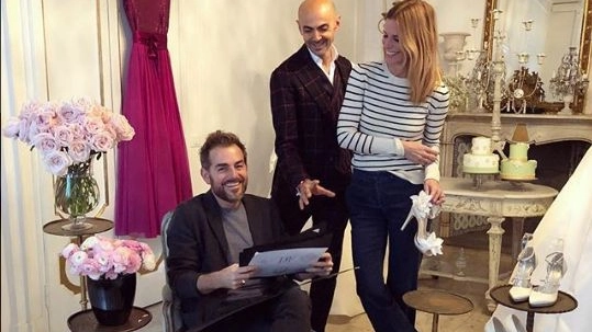 Daniele Bossari, Filippa Lagerback e il wedding planner Enzo Miccio (Instagram)
