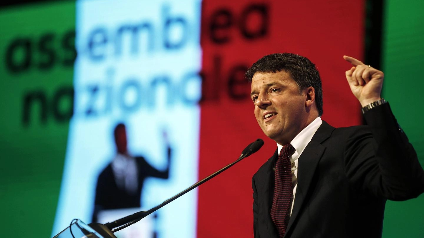 Matteo Renzi durante l'Assemblea Nazionale del Pd (Ansa)