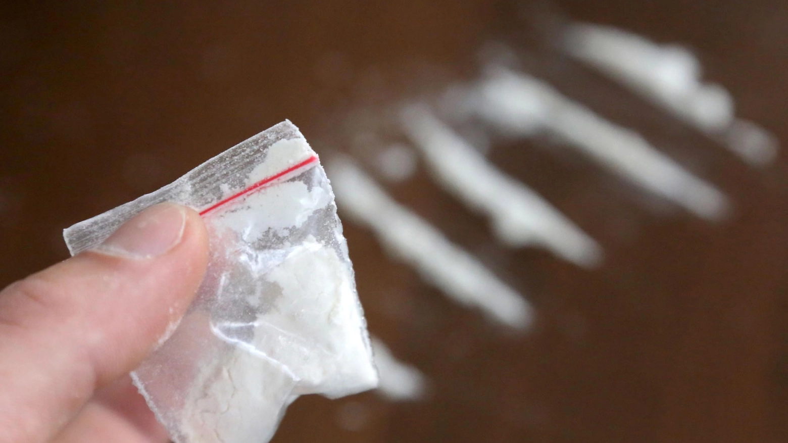 Una bustina di cocaina