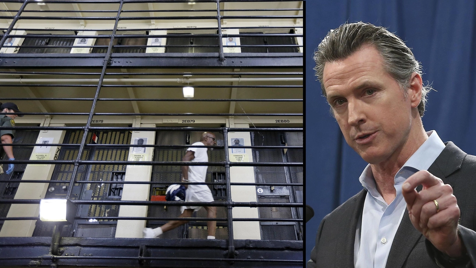 Il braccio della morte nella prigione di San Quintino e il governatore Gavin Newsom