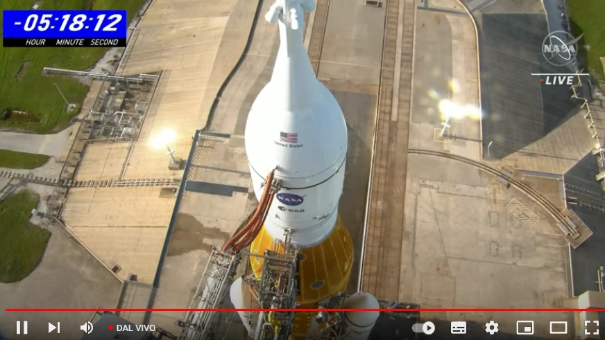 Il lancio di Artemis, la diretta della Nasa (Youtube)