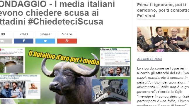 Grillo lancia un sondaggio su Twitter contro i media