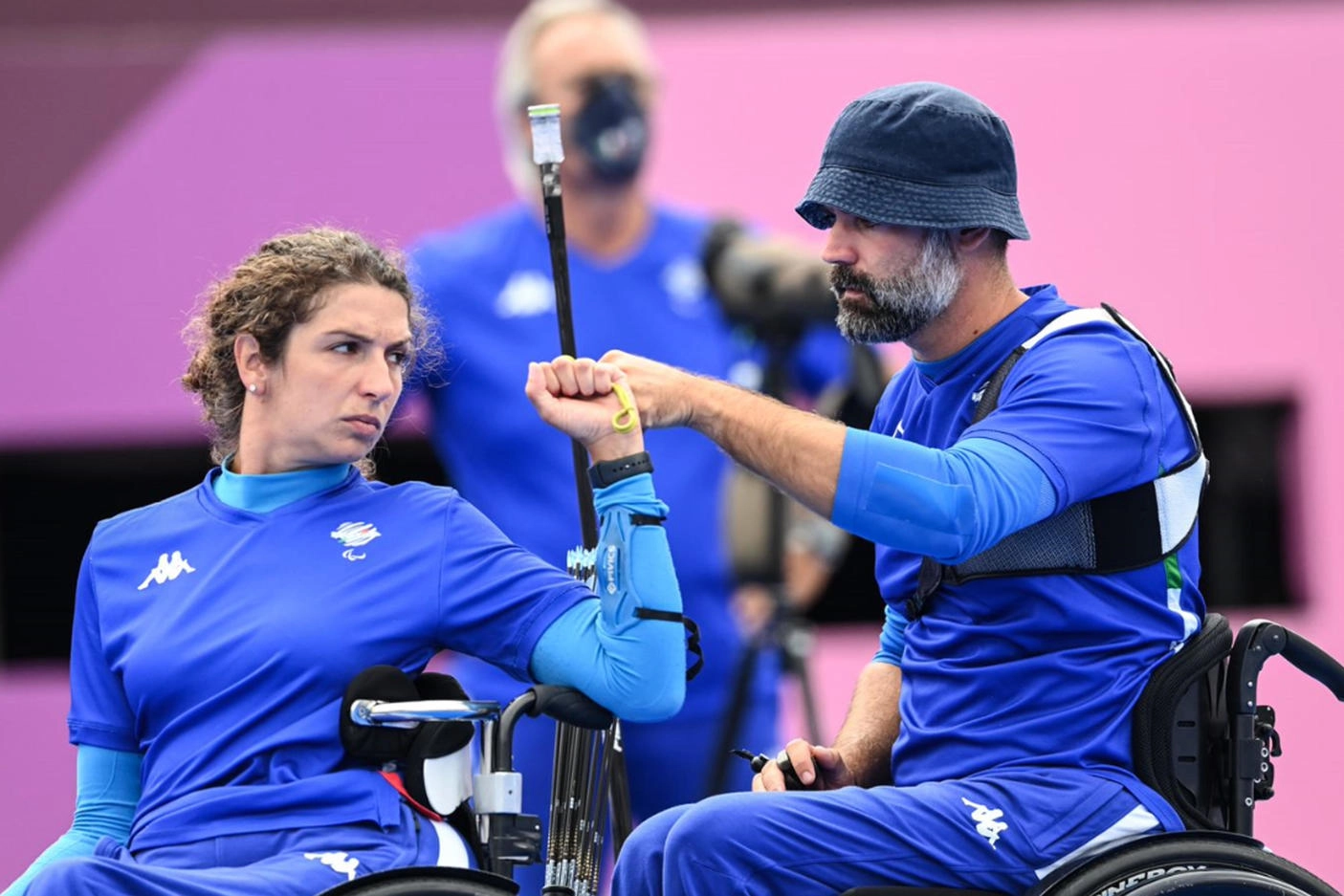 Paralimpiadi, tiro con l'arco: gli azzurri Elisabetta Mijno e Stefano Travisani (Ansa)